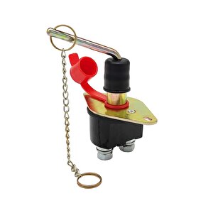 Tır Tip Metal Akü Devre Kesici Şalter Zincirli 12v 24v 300a (max 2500a 5sn.) Traktör Akü Şalteri On-off Referans Oe: 1587698, 815194, 3987034, 8151943, 240315