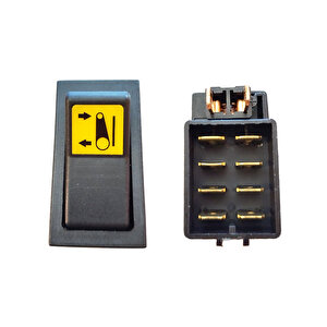 Hattat Traktör Lift Pozisyon Anahtar Düğme Rocker Switch 8 Pin (on-on-on) Ampullü 12v<br>