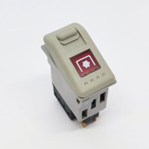 Bmc Profesyonel Gri Pto Anahtar Düğme Rocker Switch 6 Pin (on-lock On) Ampullü 24v
