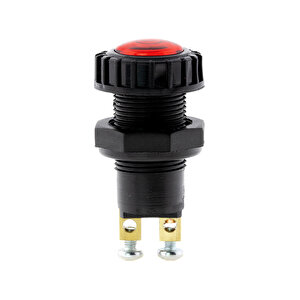 Sinyal Ikaz Göz Lambası Kırmızı Uzun Tip (tırtıklı) Klemensli - Ampullü 12v