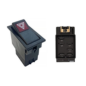 Tümosan Traktör Flaşör Anahtar Düğme Rocker Switch Ampullü 12v