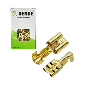 6.3mm Kablo Ucu Tırnaklı Dişi Terminal Sarı Kablo Pabuç (paket İçeriği 300 Adettir)