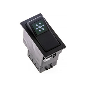 Universal Klima Düğmesi Anahtarı 2 Pin Rocker Switch - Ampullü 12v