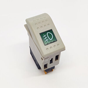 Bmc Profesyonel Gri Ön Sis Lamba Fasıla Anahtar Düğme Rocker Switch 2 Pin (off-on) Ampullü 24v