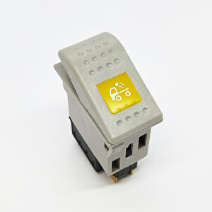 Bmc Profesyonel Gri Yük Lambası Anahtar Düğme Rocker Switch 2 Pin (off-on) Ampullü 24v