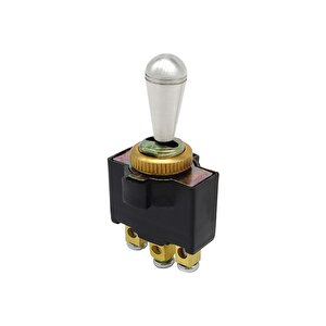 Orta-sağ-sol Anahtar 3 Konum 3 Uçlu Alüminyum Tepe Pirinç Somun (on-off-on) Toggle Switch Klemensli