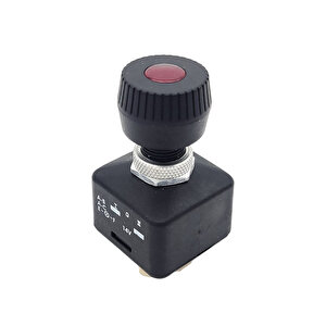 Çevirmeli Anahtar Rotary Switch 5 Pin Kırmızı Cam 28v (on-off-on / 1-0-2)