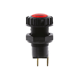 Sinyal Ikaz Göz Lambası Kırmızı Uzun Tip Tırtıklı Terminalli - Ampullü 12v