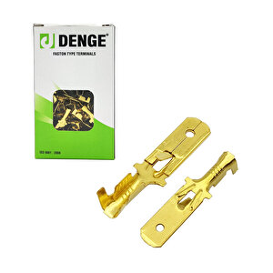 6.3mm Kablo Ucu Tırnaklı Uzun Erkek Terminal Sarı Kablo Pabuç (paket İçeriği 300 Adettir)