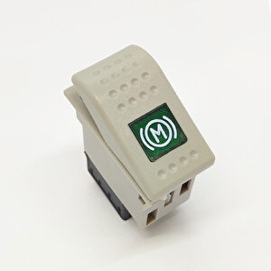 Bmc Profesyonel Gri Motor Fren Anahtar Düğme Rocker Switch 5 Pin (off-on-on) Ampullü 24v