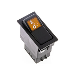 Universal Çift Çeker Düğmesi Anahtarı 6 Pin Rocker Switch - Ampullü 24v