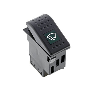 Universal Silecek Düğmesi Anahtarı 3 Pin Rocker Switch Buton - Ampullü 24v