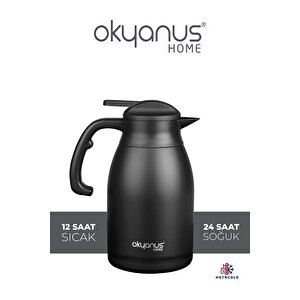 Okyanus Home 2 Litre Paslanmaz Çelik Siyah Termos
