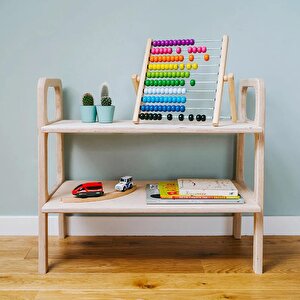 Favola, Montessori Ahşap Çocuk Kitaplığı, 75x65, Natural Renk, Cpt4770-75