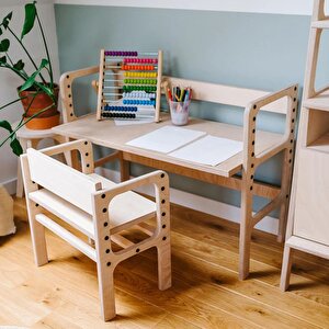 Nido, Montessori Ahşap Çocuk Masa Ve Taburesi, 100x74, Cpt4772-100