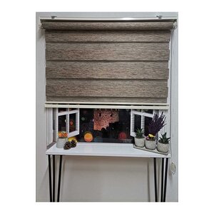 Bambu Raks Kahverengi Zebra Perde 240x260 cm