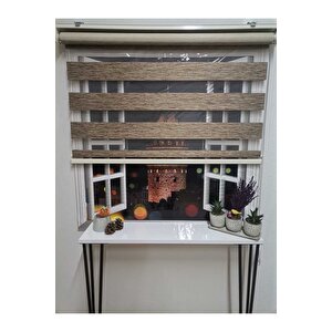 Bambu Raks Kahverengi Zebra Perde 70x260 cm