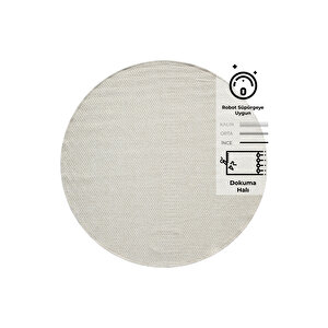 Rusticana 3106 Jüt Tabanlı Modern Örme Yuvarlak Kilim 95x95 cm