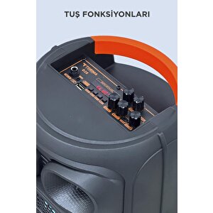 Torima D28 Siyah Rgb Işıklı Mikrofonlu Kumandalı Usb/tf/bt/fm/aux Bluetooth Hoparlör