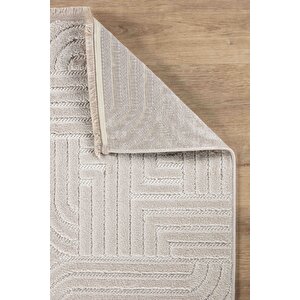 Mazza 7002 Bej Yumuşak Dokulu Modern Salon Mutfak Koridor Halısı Tozumaz Makine Halısı 160x230 cm