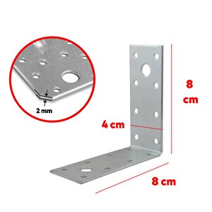 Mobilya Dolap Duvar Sabitleme 10 Adet Metal Köşebent 40x80x80 Mm Bağlantı Aparatı L Demiri Gönye