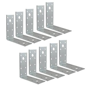 Mobilya Dolap Duvar Sabitleme 10 Adet Metal Köşebent 40x80x80 Mm Bağlantı Aparatı L Demiri Gönye