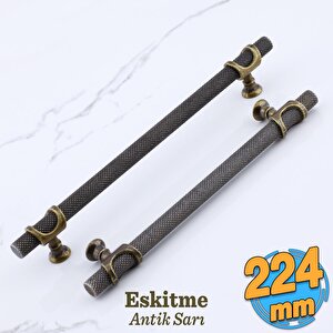 Arsin Eskitme Antik Sarı Metal Kulp 224 Mm - 22.4 Cm Mobilya Mutfak Dolabı Dolap Kulpları Kulbu