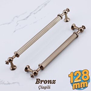 Nesil Çizgili Bronz Metal Kulp 128 Mm Mobilya Çekmece Mutfak Dolabı Dolap Kulpları Kulpu Kulpları