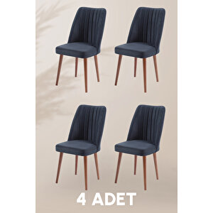 Polo Sandalye - Jerika Antrasit - Ahşap Ceviz Ayak (4 Adet) - Salon Sandalyesi / Mutfak Sandalyesi Antrasit