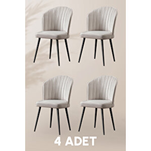 Rubi Sandalye - Babyface Sarı - Siyah Metal Ayak (4 Adet) - Salon Sandalyesi / Mutfak Sandalyesi