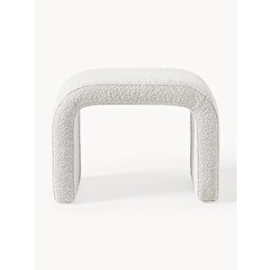 Mode Panelop U Modern Puf&bench 02 Kırık Beyaz Bukle Kumaş Antik Beyaz