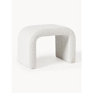 Mode Panelop U Modern Puf&bench 02 Kırık Beyaz Bukle Kumaş Antik Beyaz