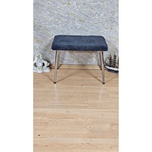 Tedy Kumaşlı 60 Cm X 40 Cm Krom Sivriltme Ayaklı Oturak Füme