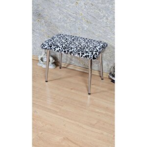 Tedy Kumaşlı 60 Cm X 40 Cm Krom Sivriltme Ayaklı Oturak