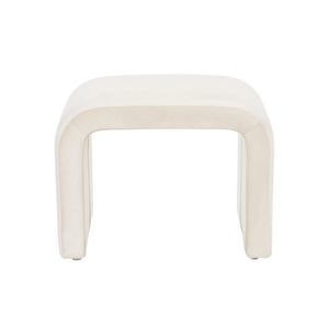 Mode Panelop U Modern Puf&bench 01 Kırık Beyaz Kadife Kumaş Kırık Beyaz