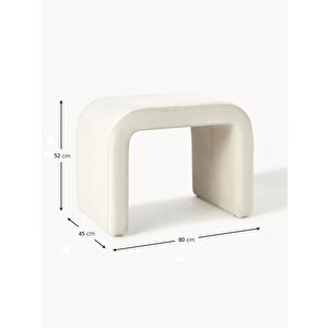 Mode Panelop U Modern Puf&bench 01 Kırık Beyaz Kadife Kumaş