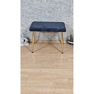 Tedy Kumaşlı 60 Cm X 40 Cm Gold Sivriltme Ayaklı Oturak Füme
