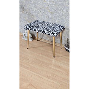 Tedy Kumaşlı 60 Cm X 40 Cm Gold Sivriltme Ayaklı Oturak