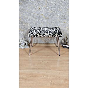 Tedy Kumaşlı 60 Cm X 40 Cm Krom Sivriltme Ayaklı Oturak Sarı Siyah