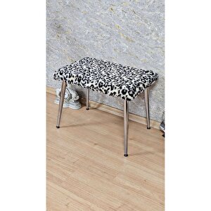 Tedy Kumaşlı 60 Cm X 40 Cm Krom Sivriltme Ayaklı Oturak