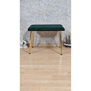 Tedy Kumaşlı 60 Cm X 40 Cm Gold Sivriltme Ayaklı Oturak Yeşil