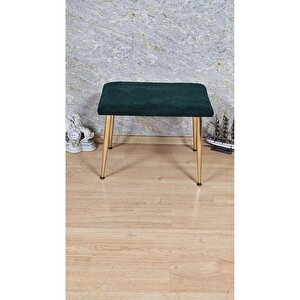 Tedy Kumaşlı 60 Cm X 40 Cm Gold Sivriltme Ayaklı Oturak Yeşil
