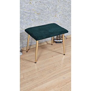 Tedy Kumaşlı 60 Cm X 40 Cm Gold Sivriltme Ayaklı Oturak Yeşil