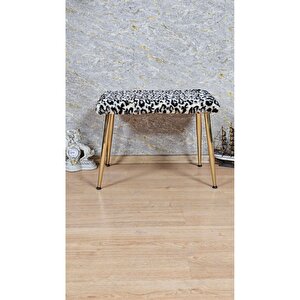 Tedy Kumaşlı 60 Cm X 40 Cm Gold Sivriltme Ayaklı Oturak Sarı Siyah