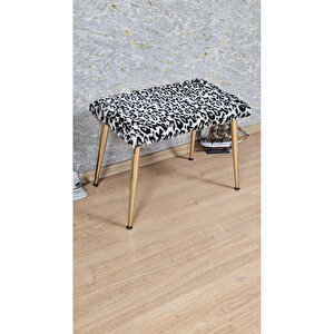 Tedy Kumaşlı 60 Cm X 40 Cm Gold Sivriltme Ayaklı Oturak Sarı Siyah