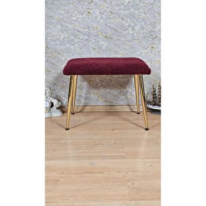 Tedy Kumaşlı 60 Cm X 40 Cm Gold Sivriltme Ayaklı Oturak Bordo