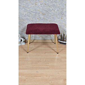 Tedy Kumaşlı 60 Cm X 40 Cm Gold Sivriltme Ayaklı Oturak Bordo