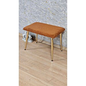 Tedy Kumaşlı 60 Cm X 40 Cm Gold Sivriltme Ayaklı Oturak