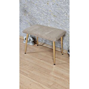Tedy Kumaşlı 60 Cm X 40 Cm Gold Sivriltme Ayaklı Oturak