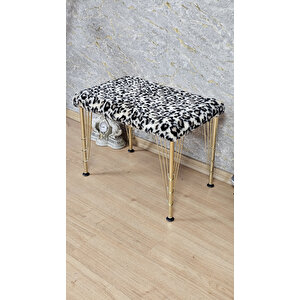 Tedy Kumaşlı 60 Cm X 40 Cm Gold Telli Ayak Oturak